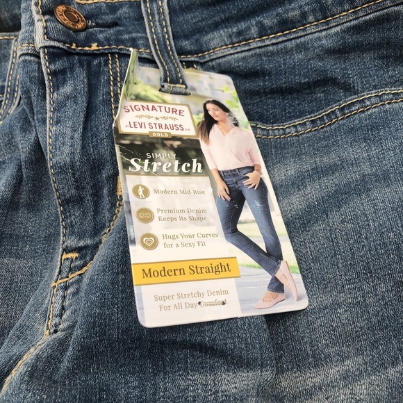 Levi's Strauss Womens Jeans 29x30 Modern Straight Gold NWT 8S Misses Stretch Fit - Picture 4 of 15